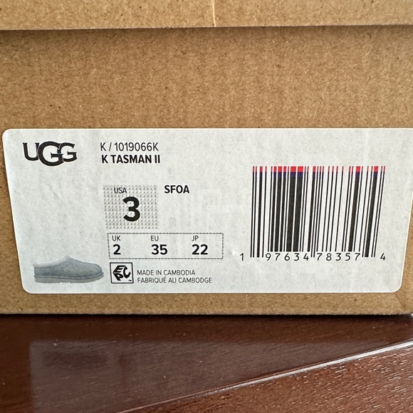 UGG Kids' Tasman II Light Gray / Blue Slippers - Picture 6 of 6